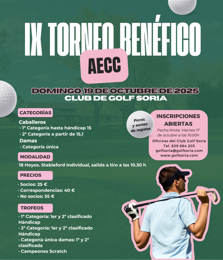 GOLF | Abren las inscripciones para la novena edici&oacute;n del Torneo Ben&eacute;fico de la AECC | Imagen 1