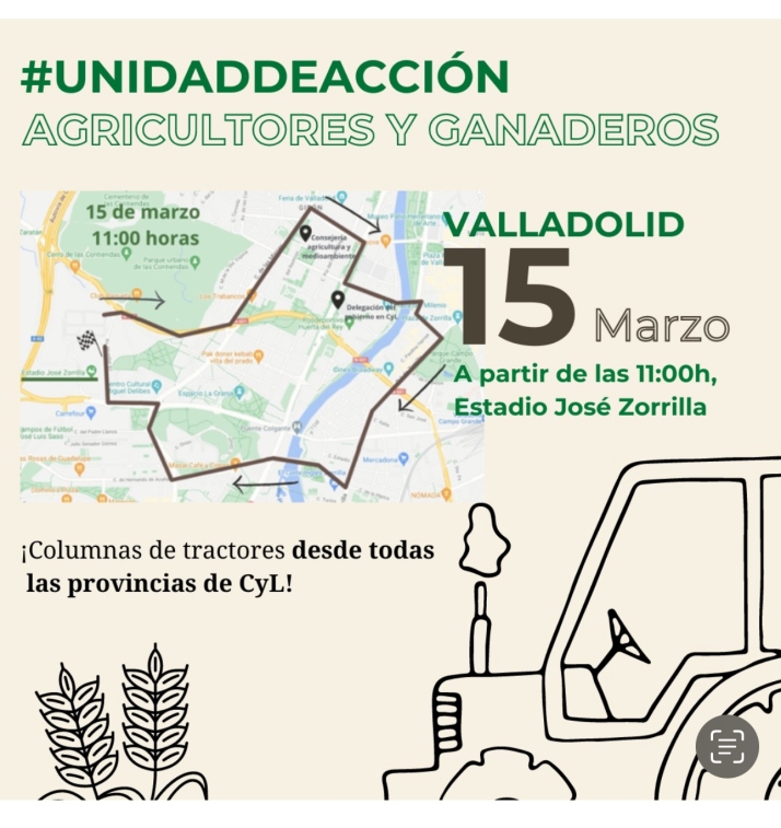 Ma&ntilde;ana, viernes 15, ASAJA Soria estar&aacute; en la tractorada de Valladolid | Imagen 1