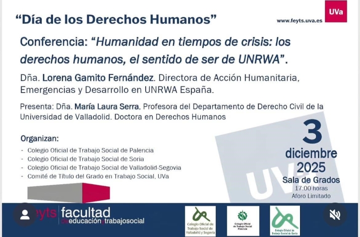 El Colegio de Trabajo Social de Soria organiza dos conferencias por el D&iacute;a de los Derechos Humanos | Imagen 1