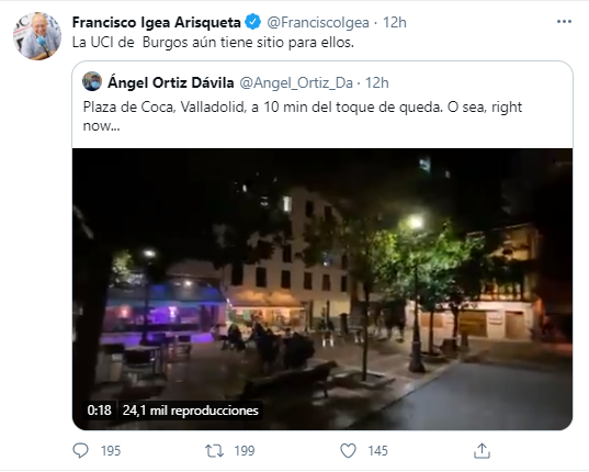 Igea avisa a los vallisoletanos que no respetan el toque de queda: "Las UCI de Burgos tienen hueco" | Imagen 1