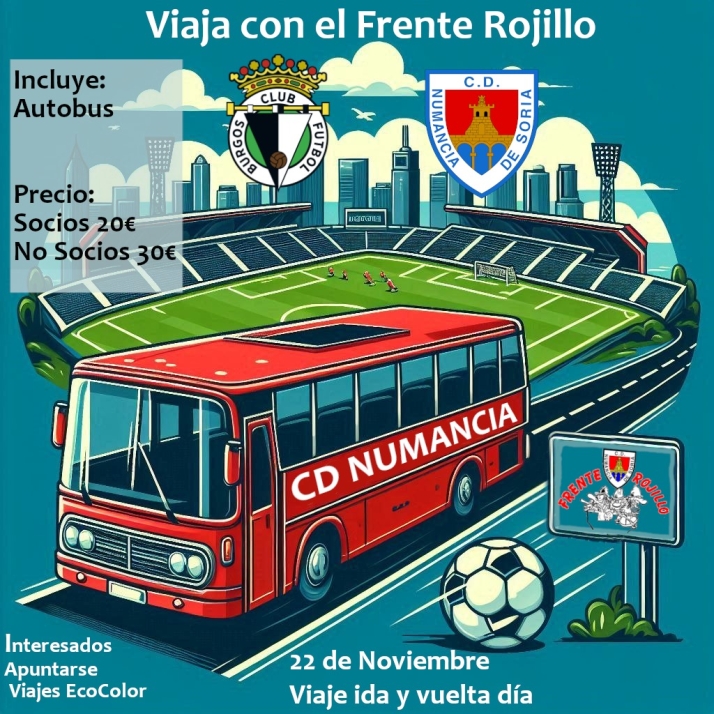 Frente Rojillo organiza un viaje para animar al Numancia en Burgos | Imagen 1