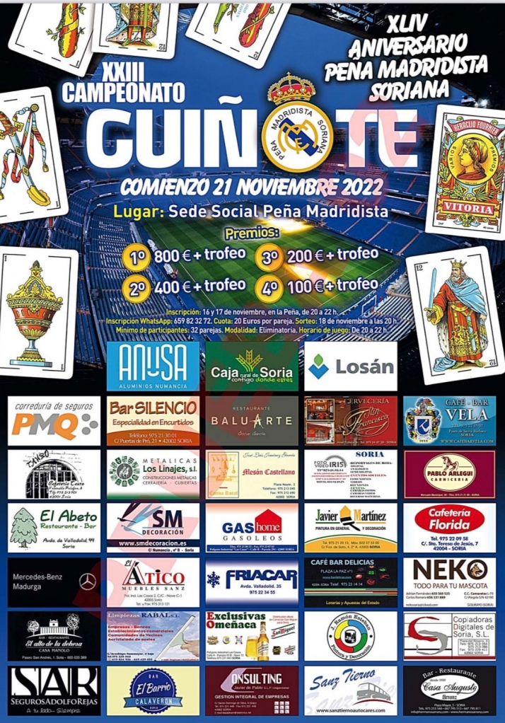 La Pe&ntilde;a Madridista Soriana, preparada para su torneo de gui&ntilde;ote: 1.500&amp;euro; en premios | Imagen 1