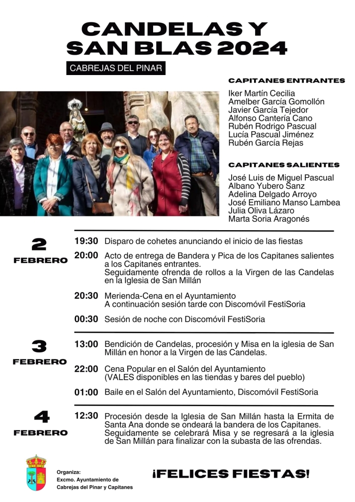 Programa de las fiestas de Candelas y San Blas en Cabrejas del Pinar | Imagen 1