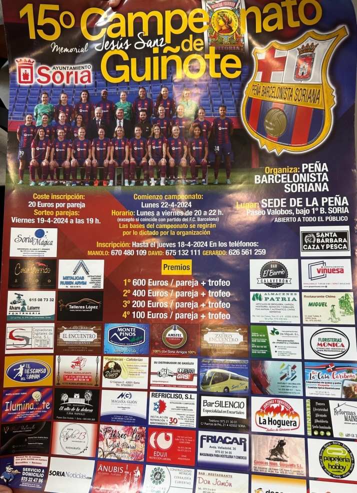&iquest;Sabes jugar al gui&ntilde;ote? La Pe&ntilde;a Barcelonista Soriana te reta a un torneo con premios de hasta 600&amp;euro;  | Imagen 1