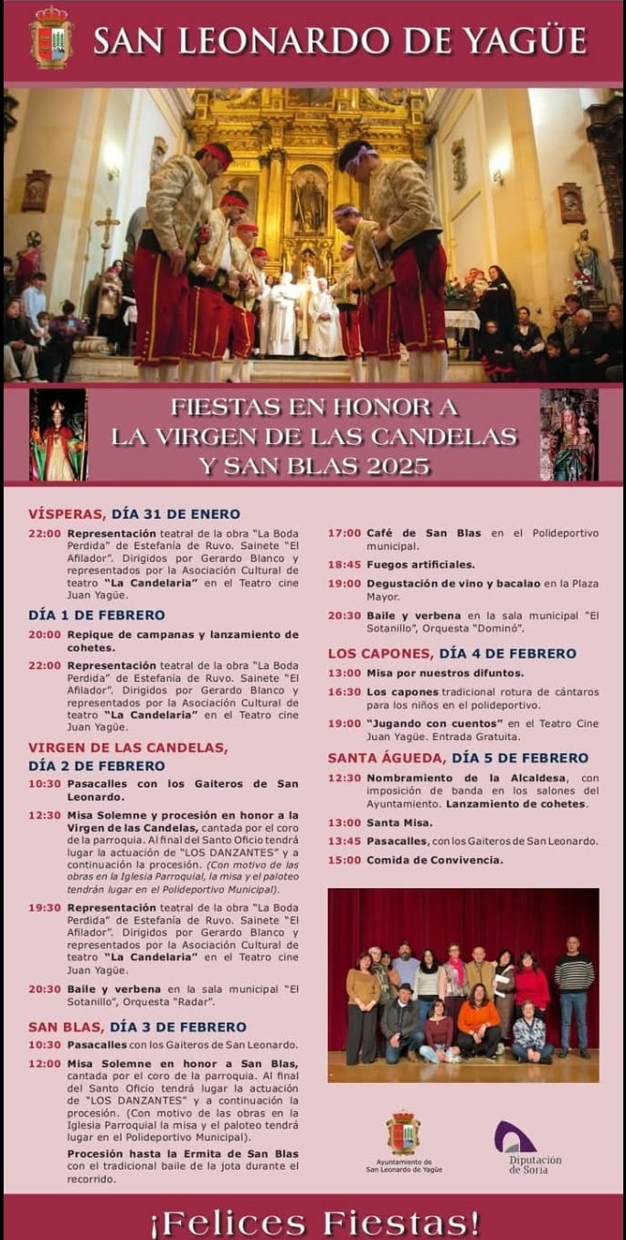 Programa y todos los detalles de las fiestas de las Candelas y San Blas de San Leonardo de Yag&uuml;e | Imagen 1