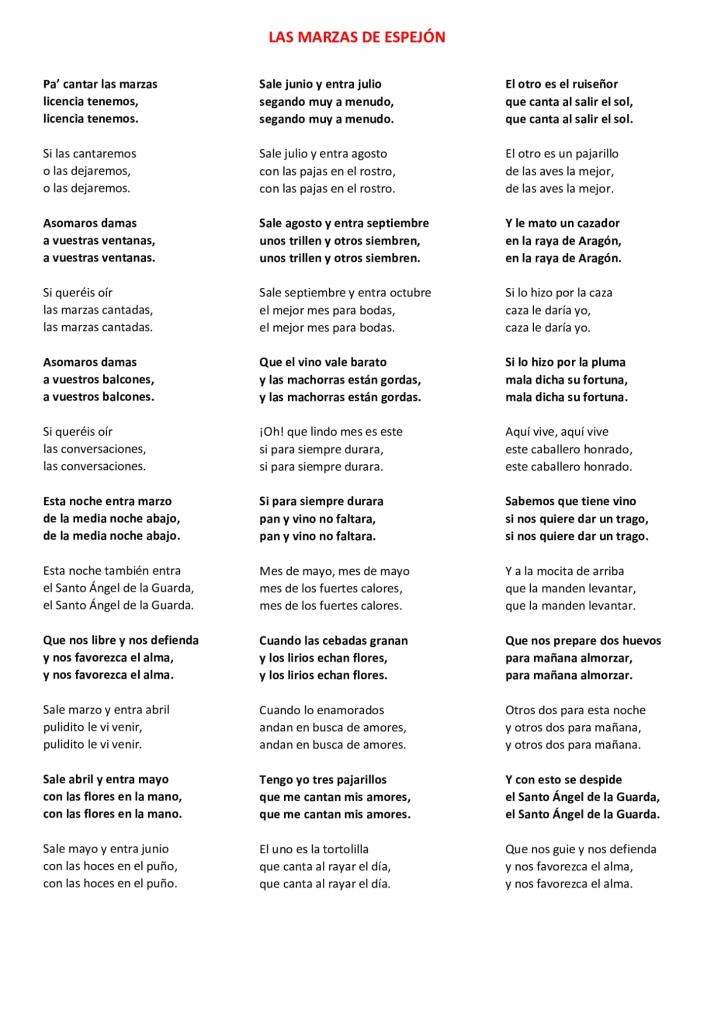 Espej&oacute;n vuelve a cantar sus Marzas: los detalles de una tradici&oacute;n que pervive | Imagen 1