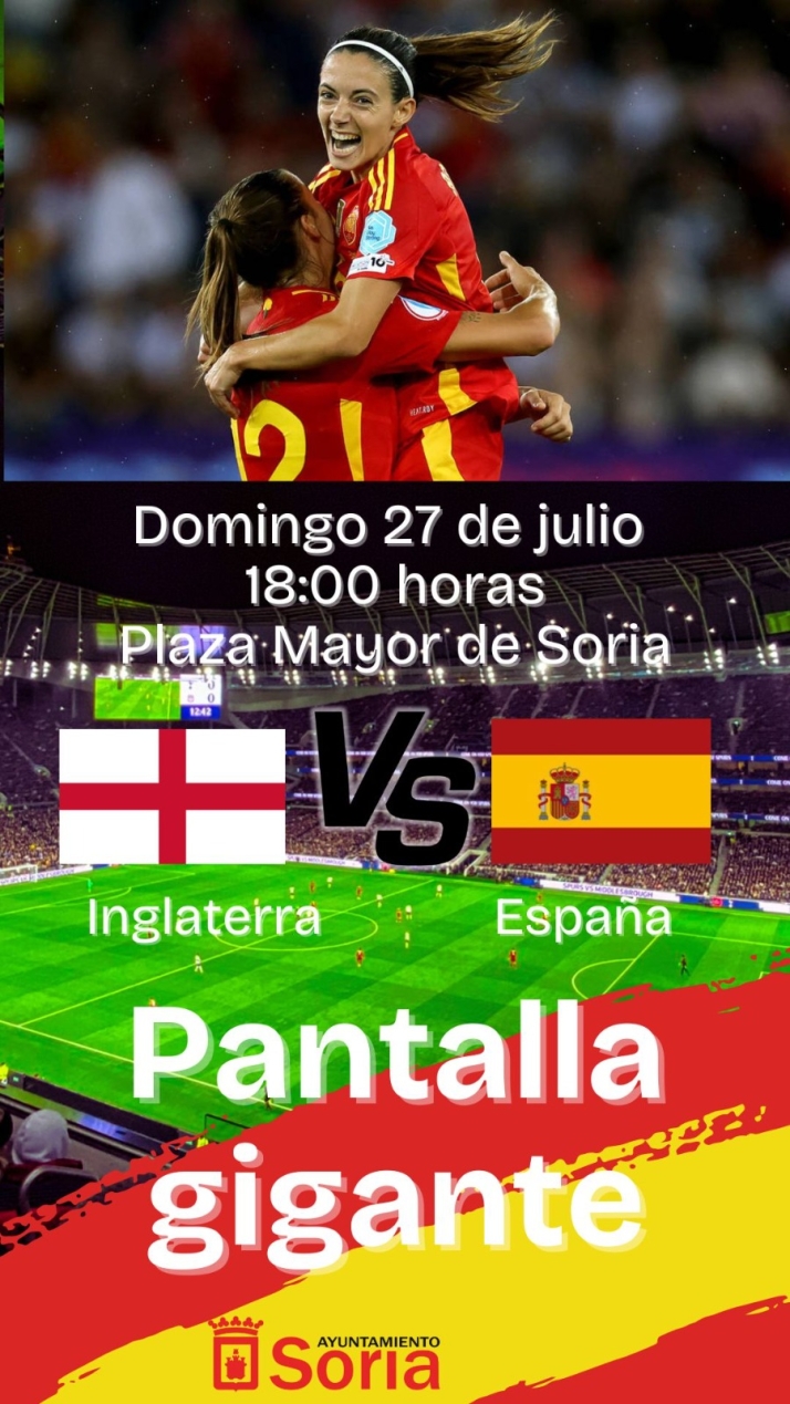 La final de la Eurocopa Femenina entre Espa&ntilde;a e Inglaterra se podr&aacute; seguir por pantalla gigante en Soria | Imagen 1