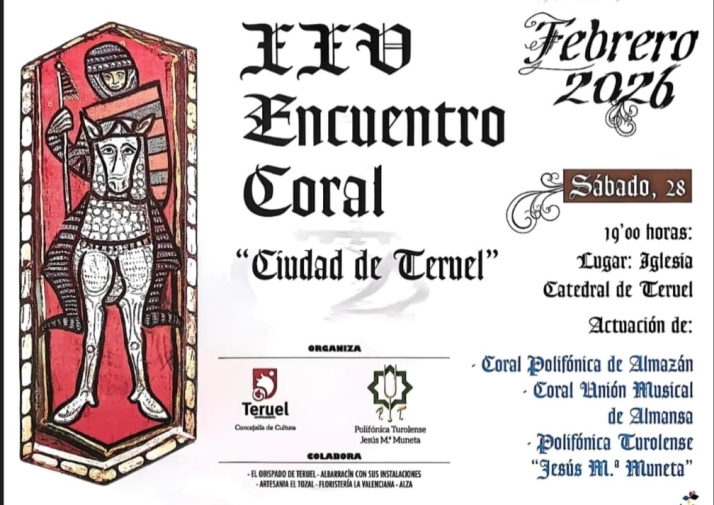 La Coral de Almaz&aacute;n actuar&aacute; este fin de semana en la Catedral de Teruel | Imagen 1