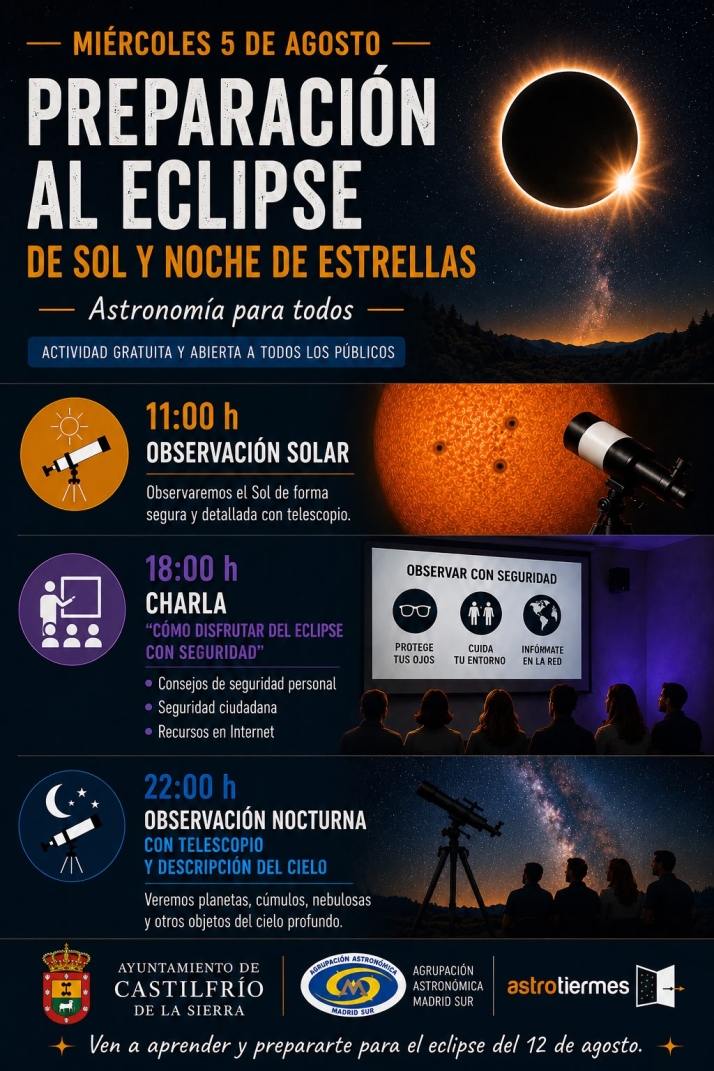 Castilfr&iacute;o de la Sierra se prepara para el eclipse total de Sol con una jornada de divulgaci&oacute;n astron&oacute;mica | Imagen 1