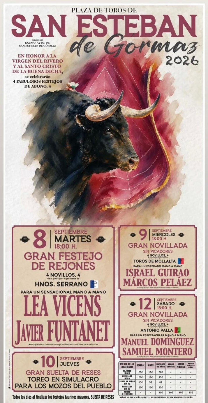 San Esteban de Gormaz presenta su feria taurina 2026: cuatro festejos de abono con un estelar mano a mano de rejones | Imagen 1