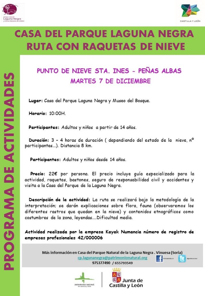 La Laguna Negra albergar&aacute; este martes una ruta con raquetas de nieve | Imagen 1