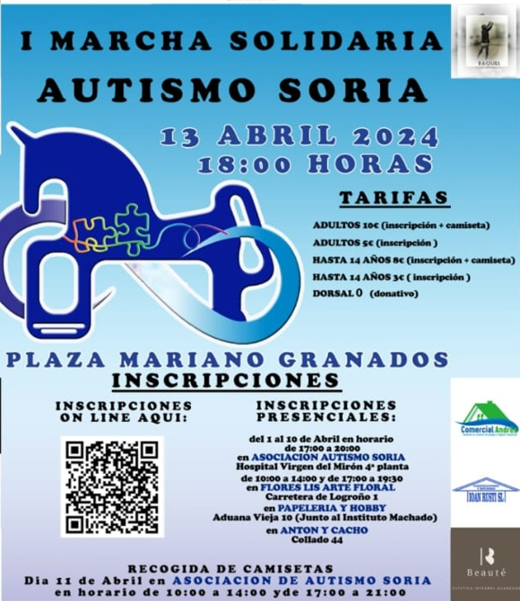 Ap&uacute;ntate a la I Marcha Solidaria Autismo Soria del pr&oacute;ximo 13 de abril | Imagen 1