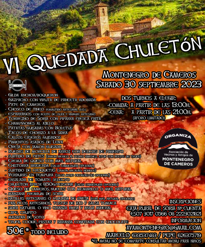 &iquest;Puedes comerte un chulet&oacute;n de casi 1 kg y 20 entrantes? Este pueblo de Soria te pone a prueba | Imagen 1