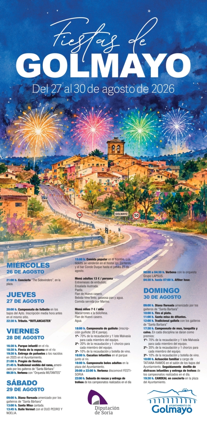 Golmayo presenta su programaci&oacute;n para las fiestas de agosto 2026: Tradici&oacute;n, m&uacute;sica y convivencia vecinal | Imagen 1