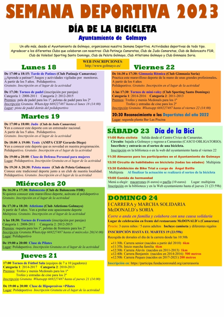Golmayo celebra, a partir del lunes, su Semana Deportiva | Imagen 1