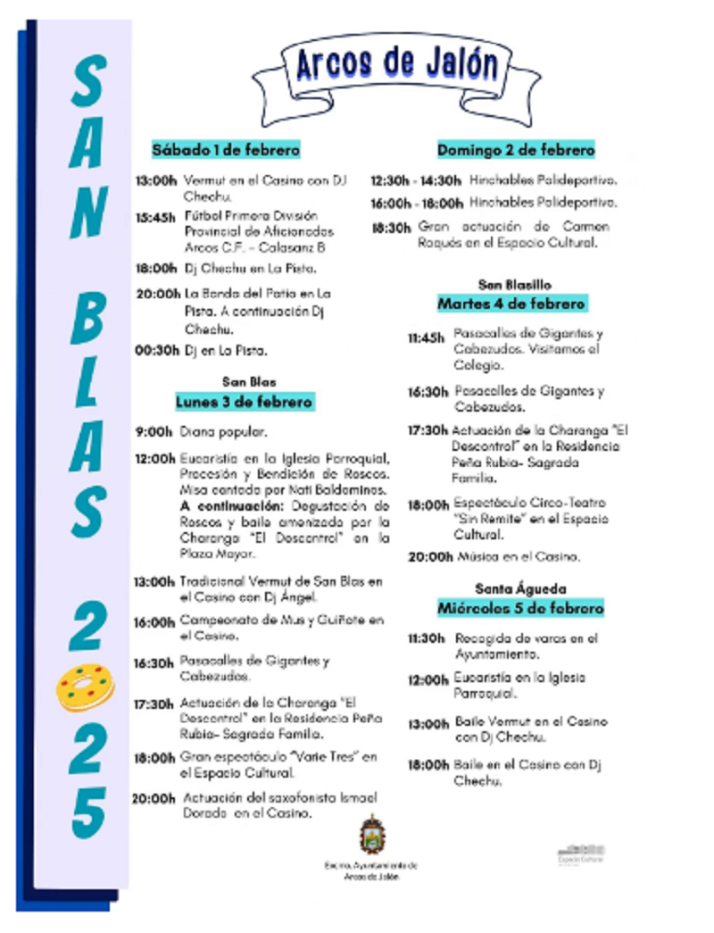 Programa de las fiestas de San Blas en Arcos de Jal&oacute;n: cinco d&iacute;as intensos "para todos" | Imagen 1