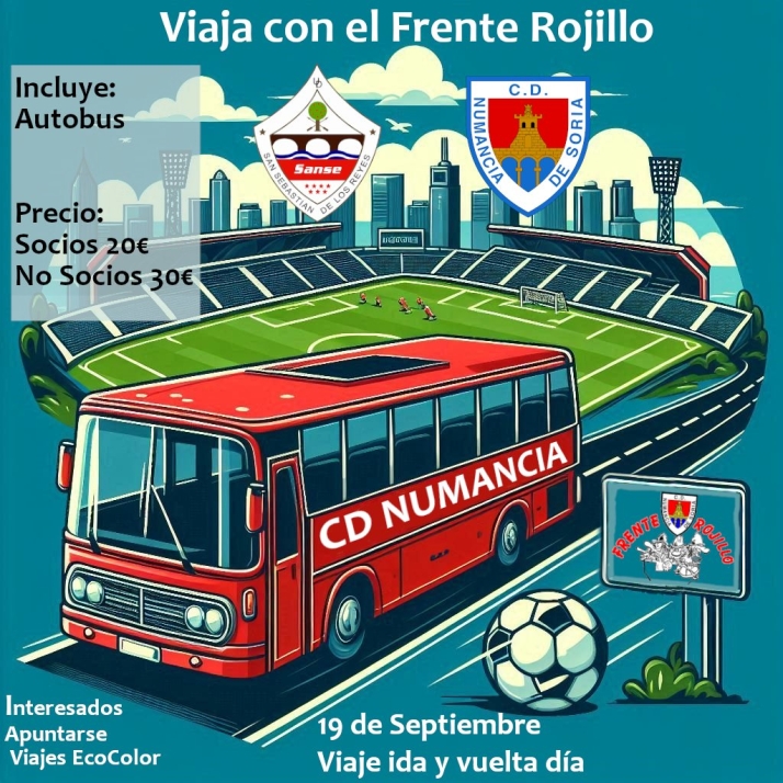 La fiebre por el Numancia se desata en el inicio de liga y Frente Rojillo organiza un viaje a San Sebasti&aacute;n de los Reyes | Imagen 1