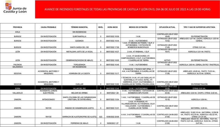 Incendios forestales en Soria: Arden 100 metros cuadrados en Villar del Río